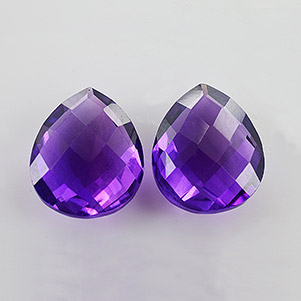 Natural 11x9x5mm Checker Briolette African Amethyst