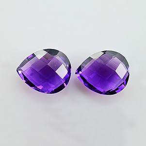 Natural 11x9x5mm Checker Briolette African Amethyst