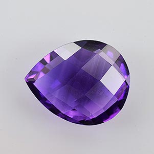 Natural 11x9x5mm Checker Briolette African Amethyst