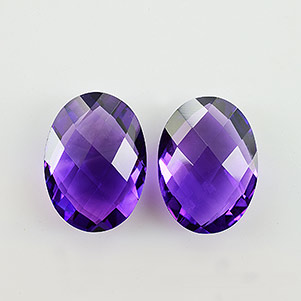 Natural 14x10x5.6mm Checker Briolette African Amethyst