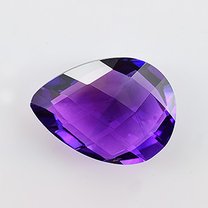 Natural 15x11x5.9mm Checker Briolette African Amethyst