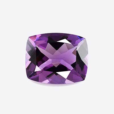 Natural 11x9x5.9mm Faceted Cushion African Amethyst