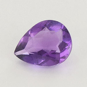 Natural 10x8x4.4mm Faceted Pear African Amethyst