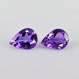 Natural 8x6x3.8mm Faceted Pear African Amethyst
