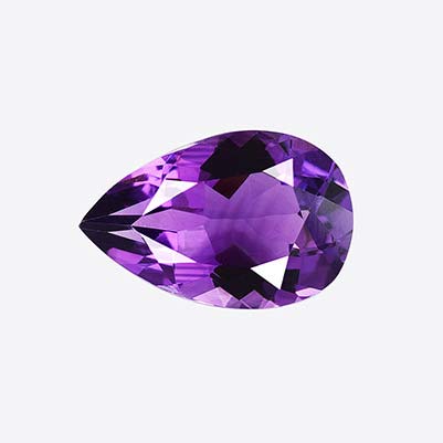 Natural 14x9x6.3mm Faceted Pear African Amethyst