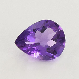 Natural 9x7.5x4.4mm Faceted Pear African Amethyst