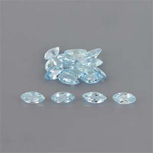 Natural 5x2.5x1.8mm Faceted Marquise Aquamarine