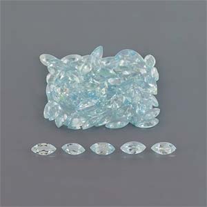 Natural 6x3x1.9mm Faceted Marquise Aquamarine