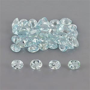 Natural 5x4x2.7mm Faceted Oval Aquamarine