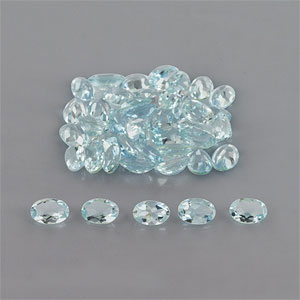 Natural 6x4x2.5mm Faceted Oval Aquamarine