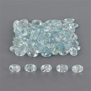 Natural 6x4x2.5mm Faceted Oval Aquamarine