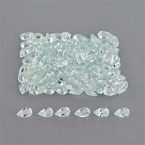 Natural 5x3x2.2mm Faceted Pear Aquamarine