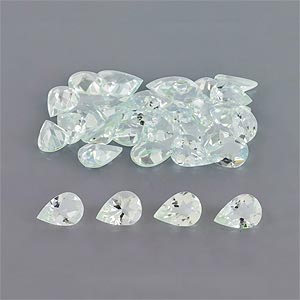 Natural 7x5x2.7mm Faceted Pear Aquamarine