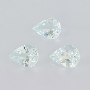 Natural 8x6x3.7mm Faceted Pear Aquamarine