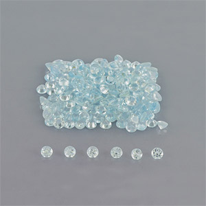 Natural 2.5x2.5x1.8mm Faceted Round Aquamarine