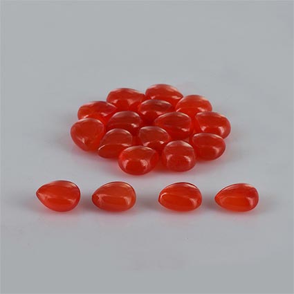 Natural 7x6x3.7mm Cabochon Pear Carnelian