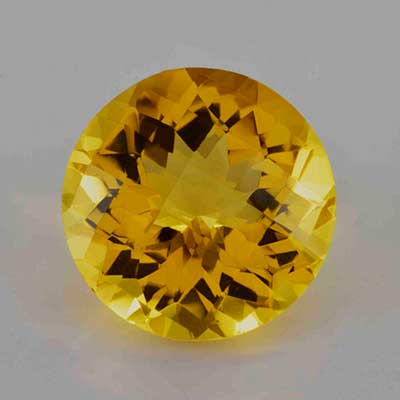 Natural 14x14x9.2mm Faceted Round Citrine