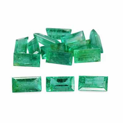 Natural 5x2.5x2mm Faceted Baguette Brazilian Emerald