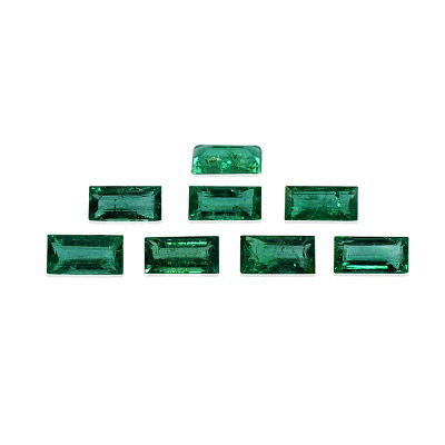 Natural 6x3x2.4mm Faceted Baguette Brazilian Emerald