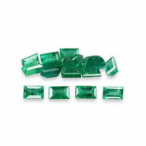 Natural 3.5x2x1.7mm Faceted Baguette Brazilian Emerald