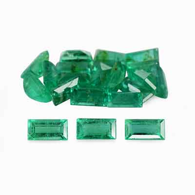 Natural 4x2x1.8mm Faceted Baguette Brazilian Emerald