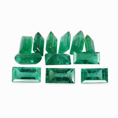 Natural 5x2.5x2.10mm Faceted Baguette Brazilian Emerald