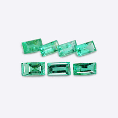Natural 4.5x2.5x1.9mm Faceted Baguette Brazilian Emerald