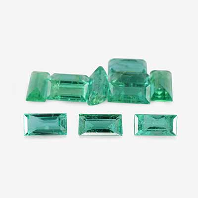 Natural 5x2.5x1.8mm Faceted Baguette Brazilian Emerald