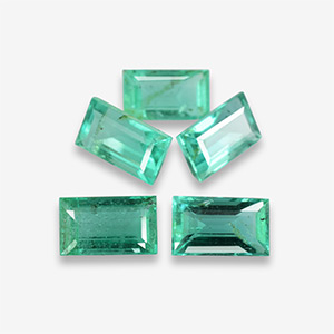 Natural 5x3x2.10mm Faceted Baguette Brazilian Emerald