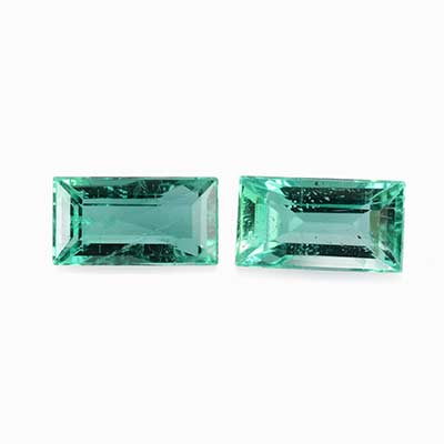 Natural 4.5x2.5x2mm Faceted Baguette Brazilian Emerald