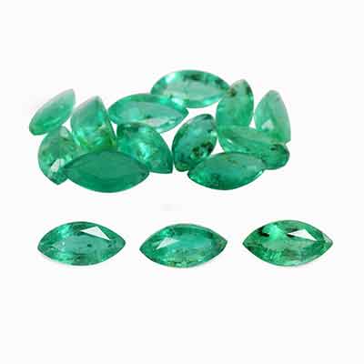 Natural 5x2.5x1.7mm Faceted Marquise Zambian Emerald