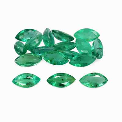 Natural 6x3x2.4mm Faceted Marquise Zambian Emerald