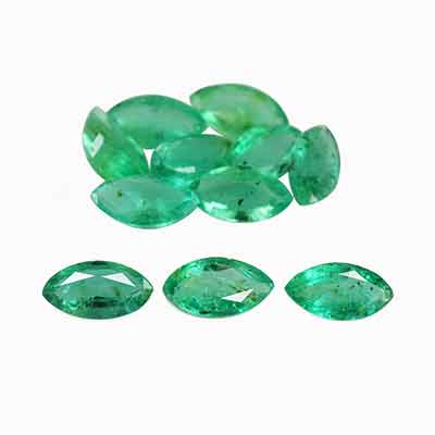 Natural 4.5x2.5x1.7mm Faceted Marquise Zambian Emerald