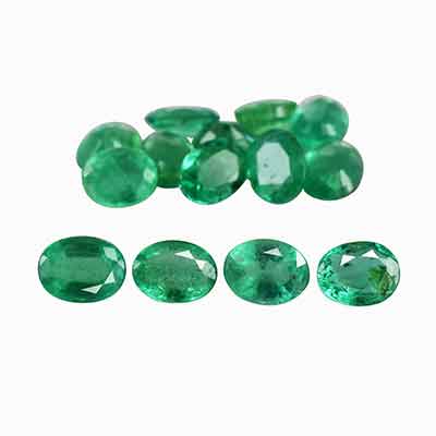 Natural 4x3x2mm Faceted Oval Zambian Emerald