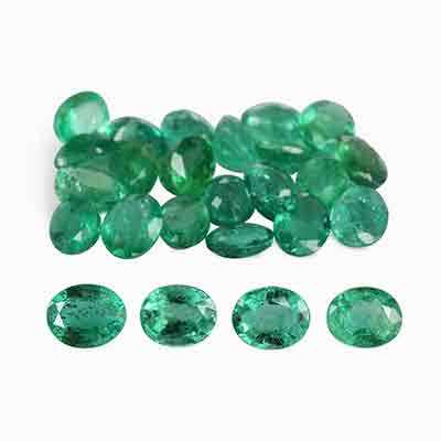 Natural 5x4x2.6mm Faceted Oval Zambian Emerald