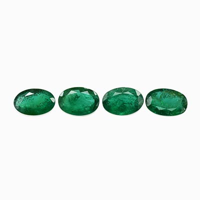 Natural 6x4x2.6mm Faceted Oval Brazilian Emerald