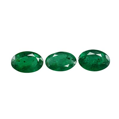 Natural 6x4x2.5mm Faceted Oval Brazilian Emerald