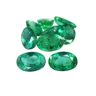 Natural 6x4x2.8mm Faceted Oval Brazilian Emerald