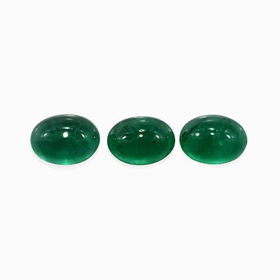 Natural 7x5x4mm Cabochon Oval Brazilian Emerald