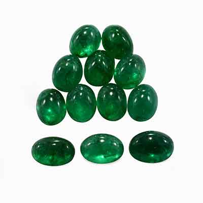 Natural 7x5x3.7mm Cabochon Oval Emerald