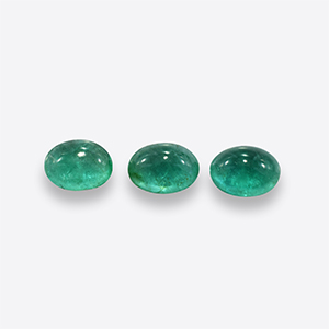 Natural 7x5x3.3mm Cabochon Oval Brazilian Emerald