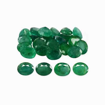 Natural 5x4x2.8mm Faceted Oval Brazilian Emerald