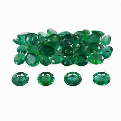 Natural 5x4x2.6mm Faceted Oval Brazilian Emerald