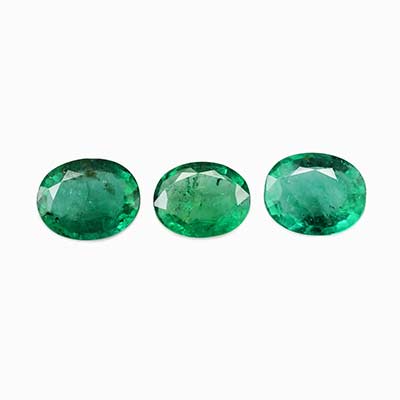 Natural 6x5x2.8mm Faceted Oval Brazilian Emerald