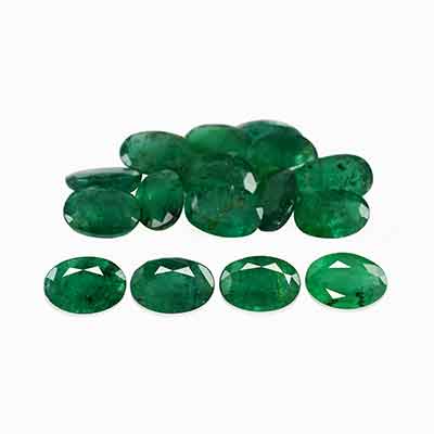 Natural 6x4x2.4mm Faceted Oval Brazilian Emerald