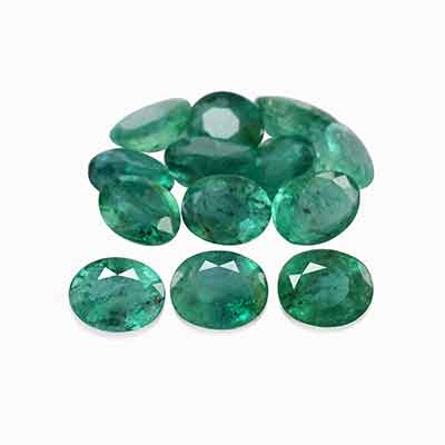Natural 5x4x2.5mm Faceted Oval Brazilian Emerald