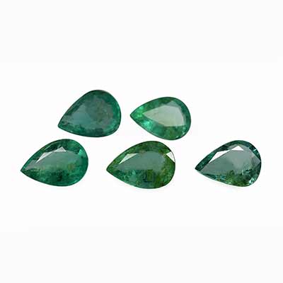 Natural 7x5x3mm Faceted Pear Brazilian Emerald