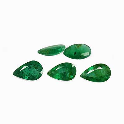 Natural 5x3x2.10mm Faceted Pear Brazilian Emerald