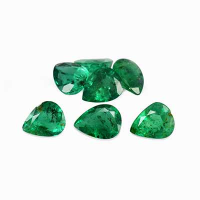 Natural 5x4x2.7mm Faceted Pear Brazilian Emerald