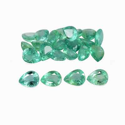 Natural 5x4x2.3mm Faceted Pear Brazilian Emerald